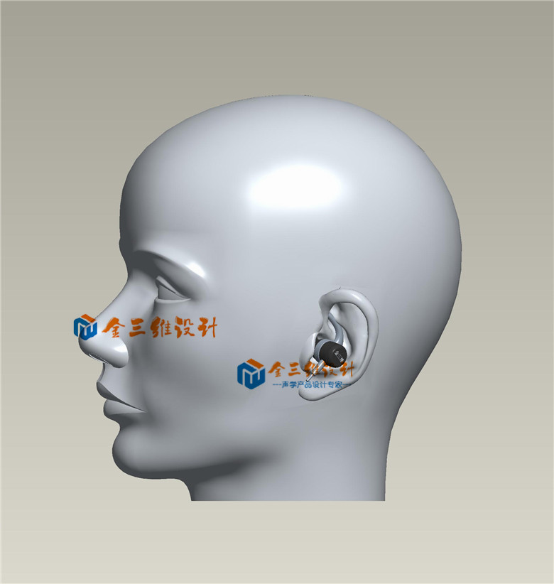 耳塞式耳机与耳朵---人体工学佩带模拟